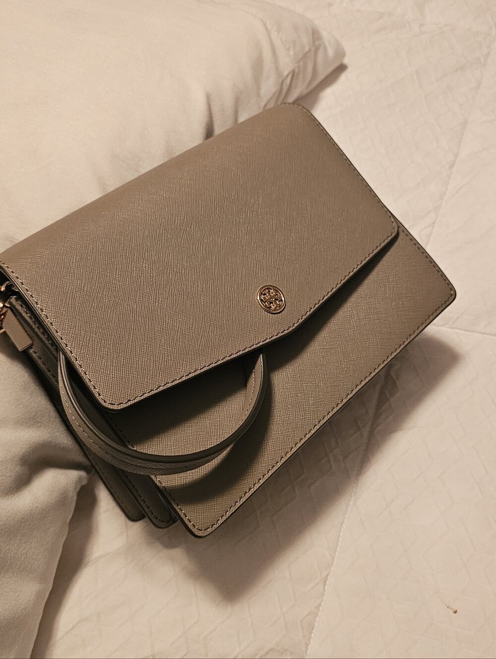 Tory Burch Taupe Crossbody Robinson Convertible Mini